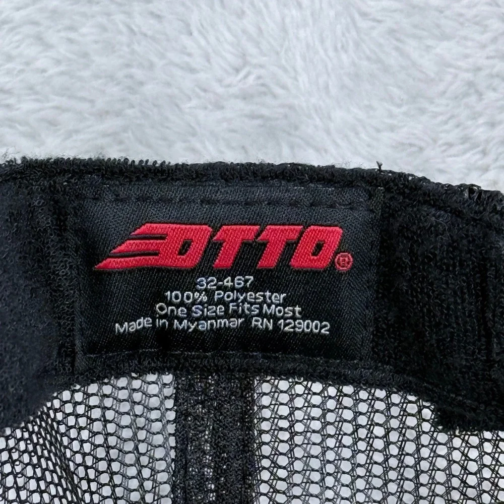 Vintage Otto Ohio State Mesh Trucker Hat‎ Mens Black Red Snapback Logo Cap Retro